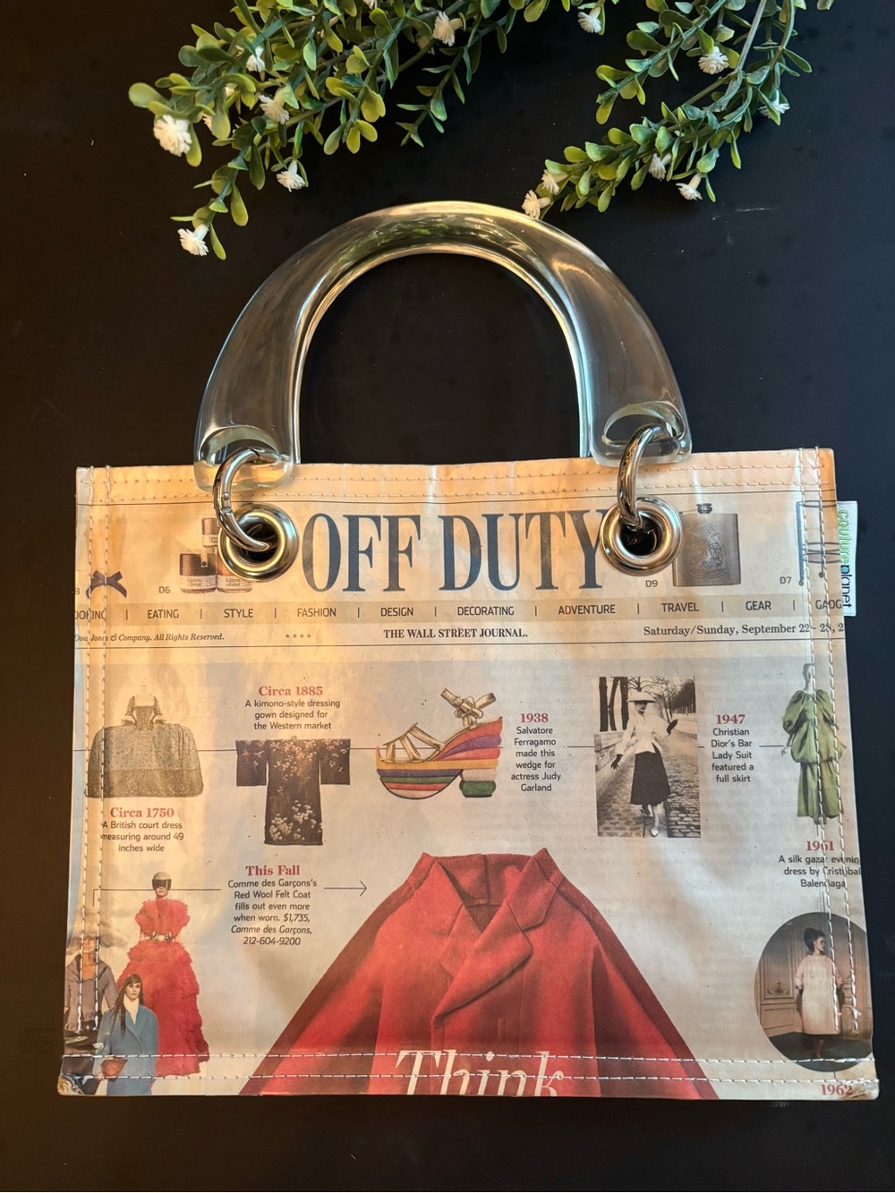 Couture Planet Wall Street Journal Fashion Ad Newspaper Off Duty Tote USA Made